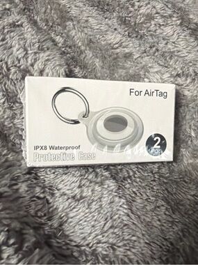 New Waterproof AirTag Protective Case Keyring - White (2 Pack)
